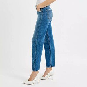 RISEN Tummy Control High Rise Ankle Slim Barrel Jeans